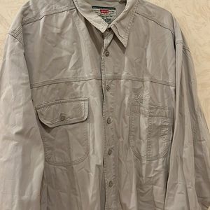 Levi's Men's Light Grayish Beige Collared Cotton Button Down Shirt Size XL